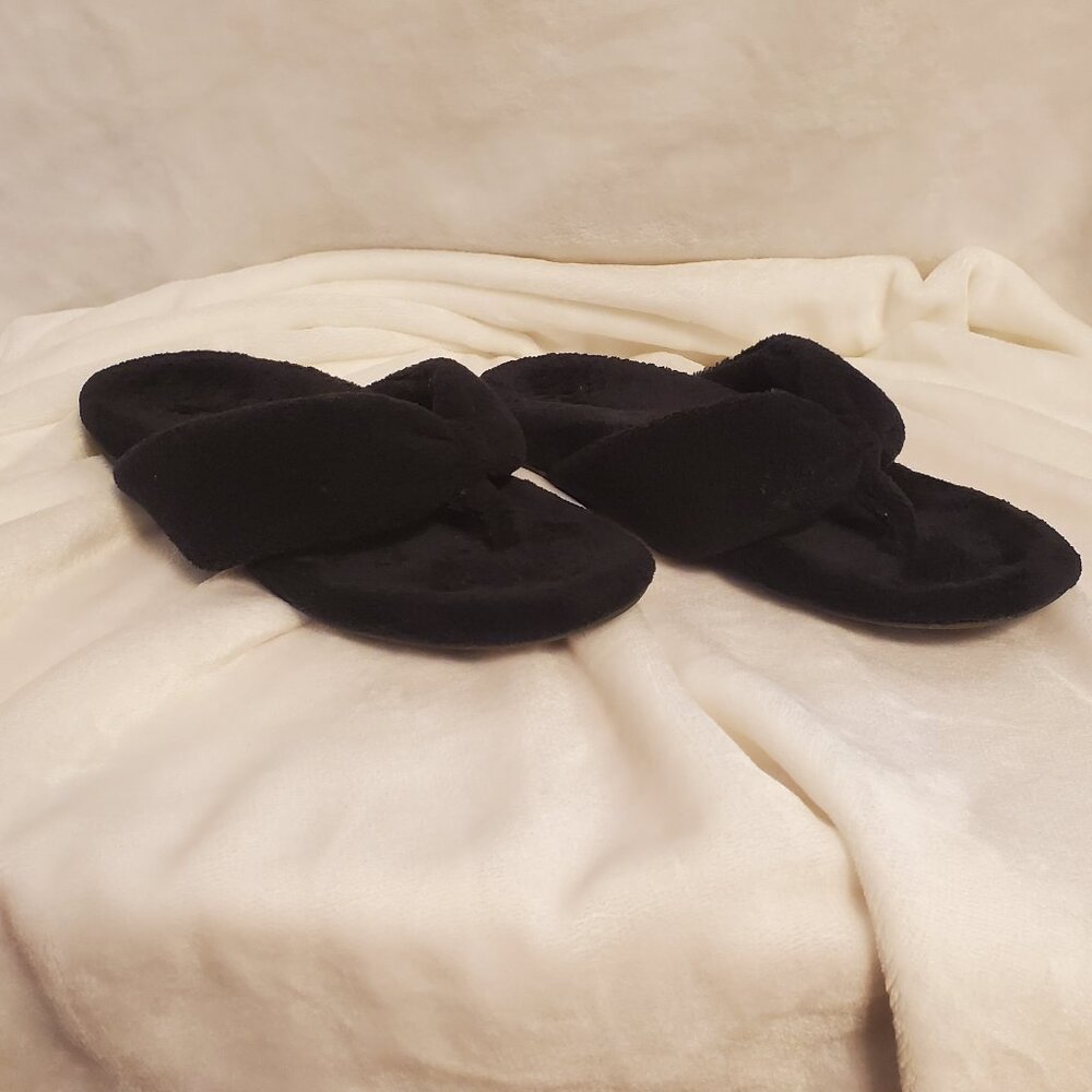 Adorable Vionic Lydia Black Terry Slippers, Flip Flop Style, Women's Size 7